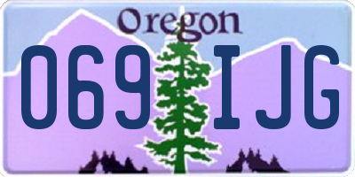 OR license plate 069IJG