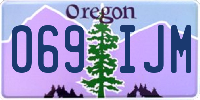 OR license plate 069IJM