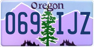 OR license plate 069IJZ