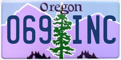 OR license plate 069INC