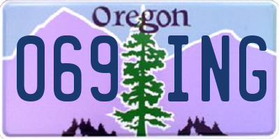 OR license plate 069ING