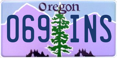 OR license plate 069INS