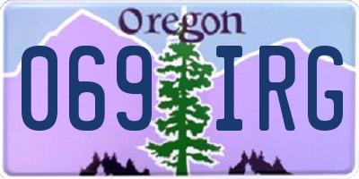 OR license plate 069IRG