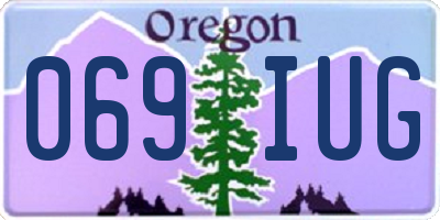 OR license plate 069IUG