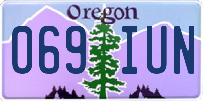 OR license plate 069IUN