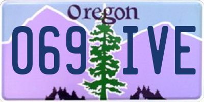 OR license plate 069IVE