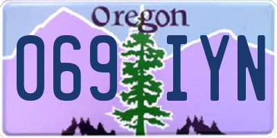 OR license plate 069IYN