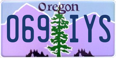 OR license plate 069IYS