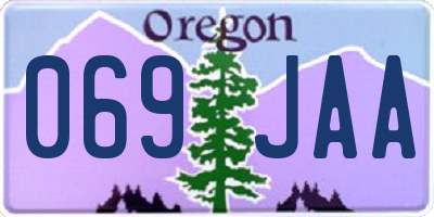 OR license plate 069JAA