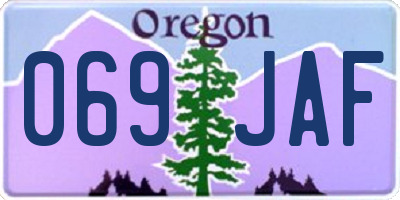 OR license plate 069JAF