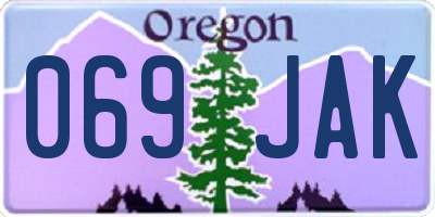 OR license plate 069JAK