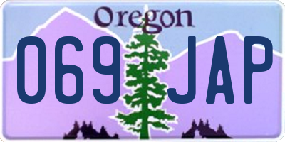 OR license plate 069JAP