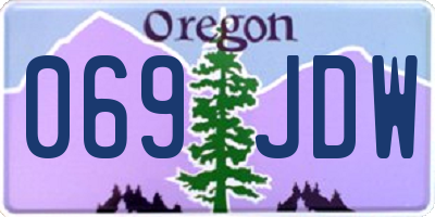 OR license plate 069JDW