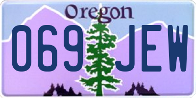 OR license plate 069JEW