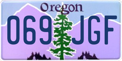 OR license plate 069JGF