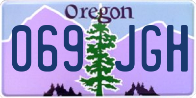 OR license plate 069JGH