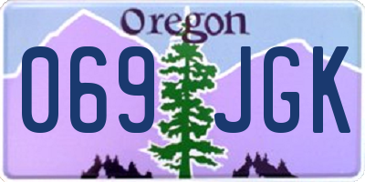 OR license plate 069JGK