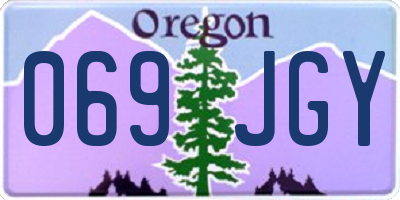 OR license plate 069JGY