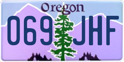 OR license plate 069JHF