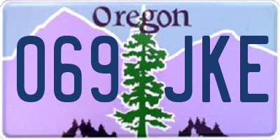 OR license plate 069JKE