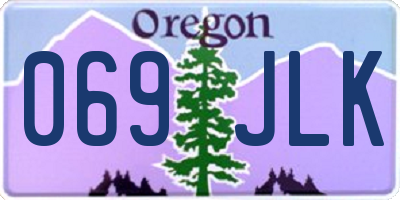 OR license plate 069JLK