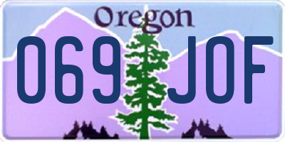 OR license plate 069JOF
