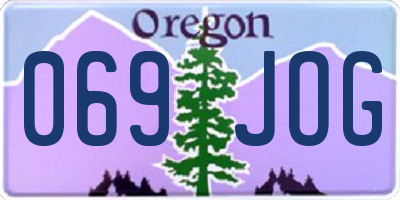 OR license plate 069JOG