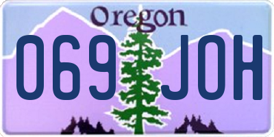 OR license plate 069JOH