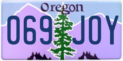 OR license plate 069JOY