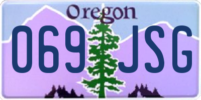 OR license plate 069JSG
