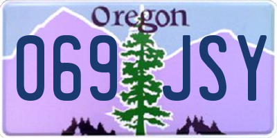 OR license plate 069JSY