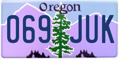OR license plate 069JUK