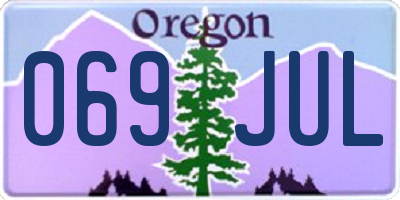 OR license plate 069JUL