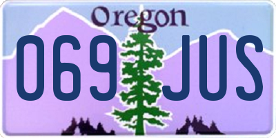 OR license plate 069JUS