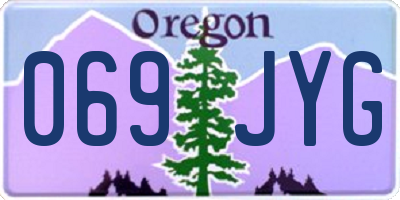 OR license plate 069JYG