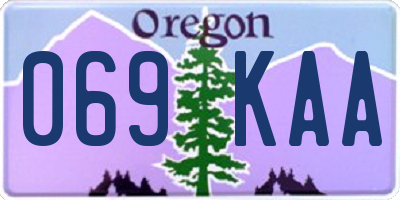 OR license plate 069KAA