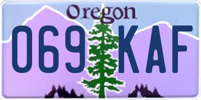 OR license plate 069KAF