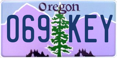 OR license plate 069KEY