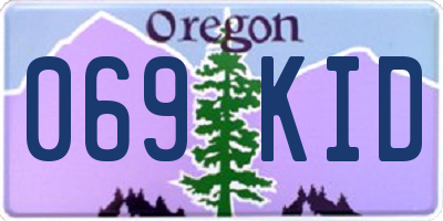 OR license plate 069KID