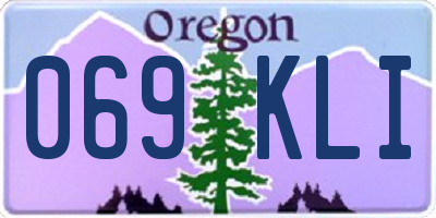OR license plate 069KLI