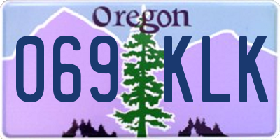 OR license plate 069KLK
