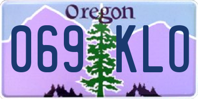 OR license plate 069KLO