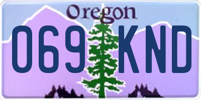 OR license plate 069KND