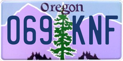OR license plate 069KNF