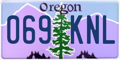 OR license plate 069KNL
