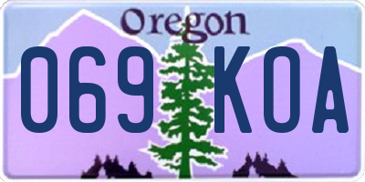OR license plate 069KOA