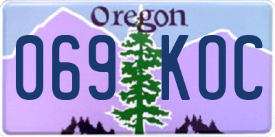 OR license plate 069KOC