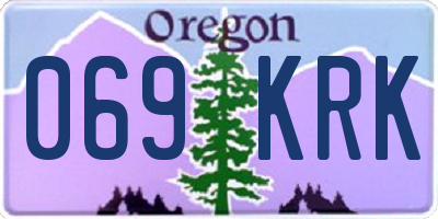 OR license plate 069KRK