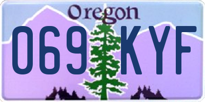 OR license plate 069KYF
