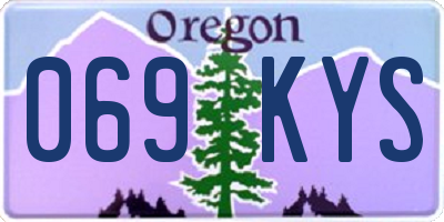 OR license plate 069KYS